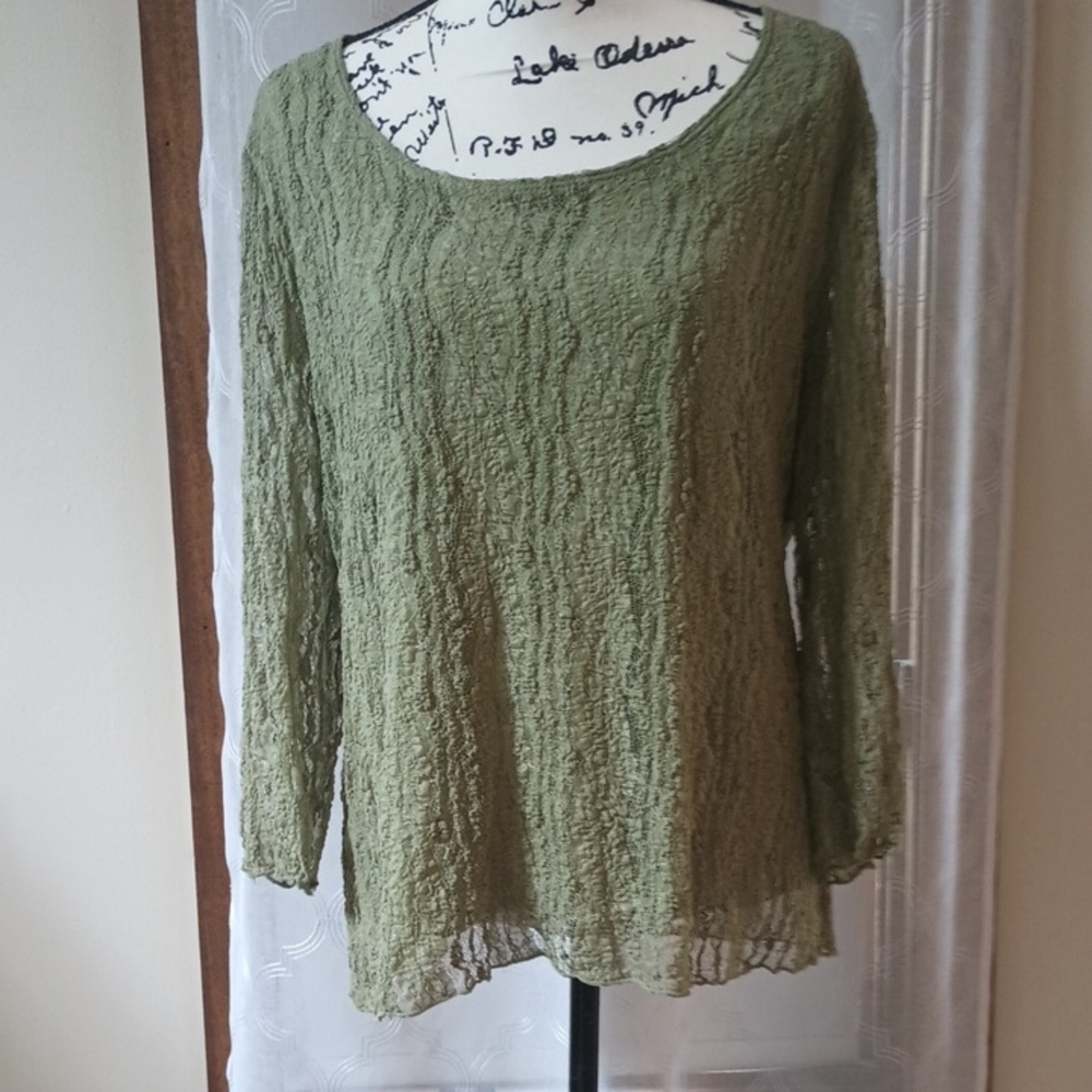 Lane Bryant Sage Green Textured Blouse